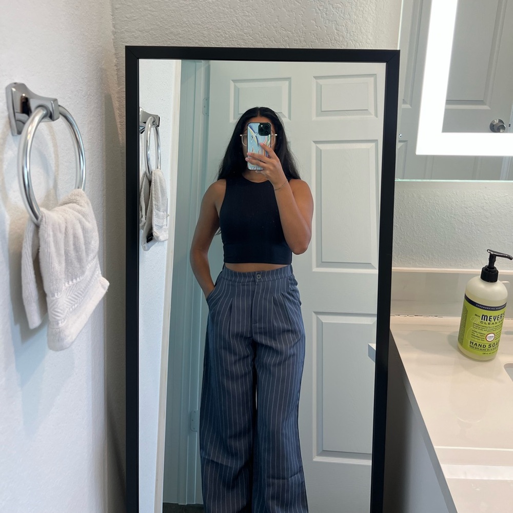 SHEIN Blue Striped Women's Pants